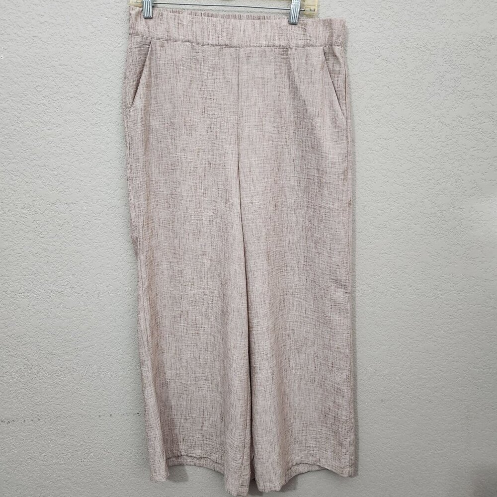 Adrianna Papell Wide-Leg Pants Womens Large Beige